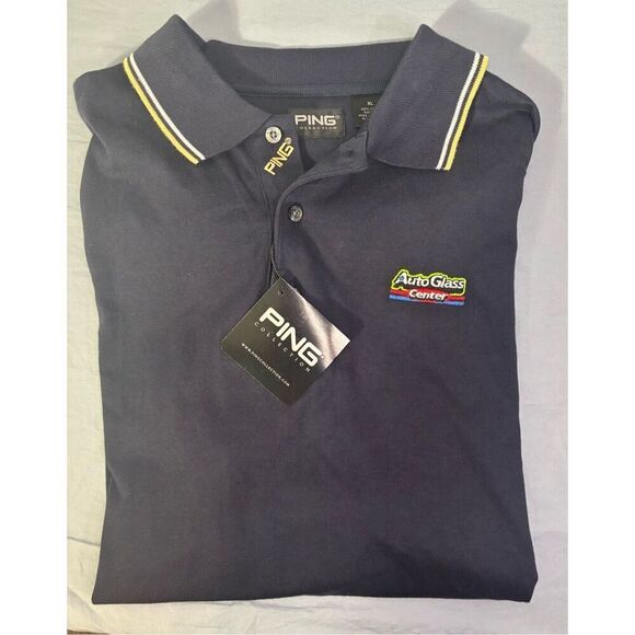 Ping  3-Button Short Sleeve Polo Shirt, Blue, Size XL, New - Picture 3 of 9